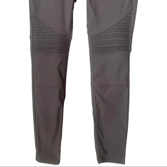 PRANA Brenna Moto Stretch Skinny Pants Mid Rise Gravel Nylon Size 2 - Picture 6 of 15